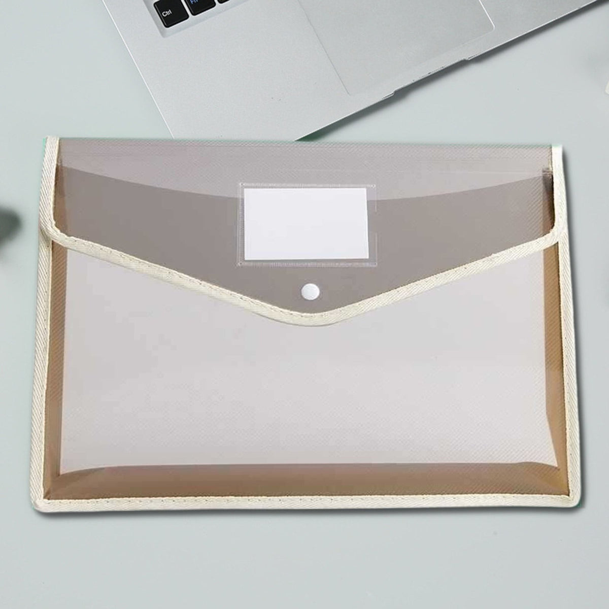 Expanding Document Pouch with Snap Closure, Clear Plastic File Folder with Label Pocket, 11 x 14.6 in - Image 5