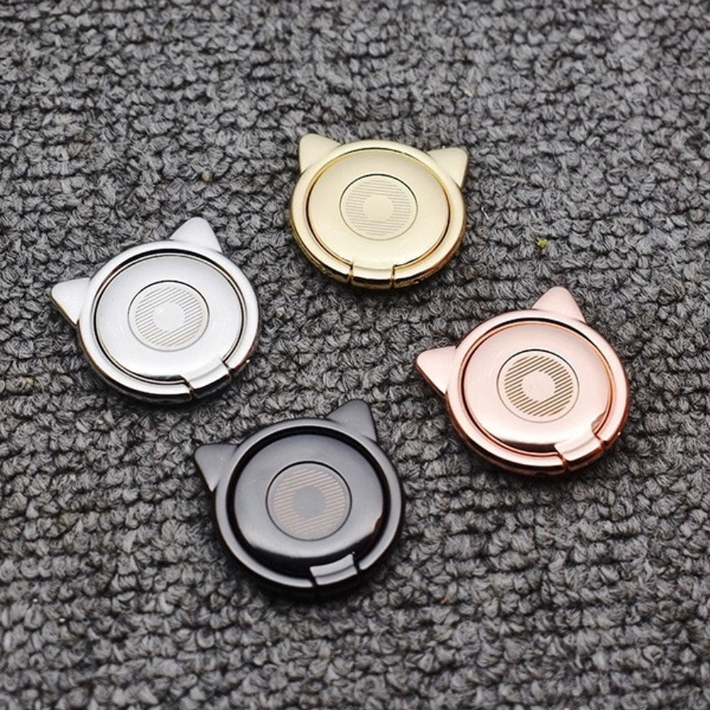 Cat Ear Phone Ring Grip and Kickstand, 360 Degree Rotating Metal Finger Holder - Image 5