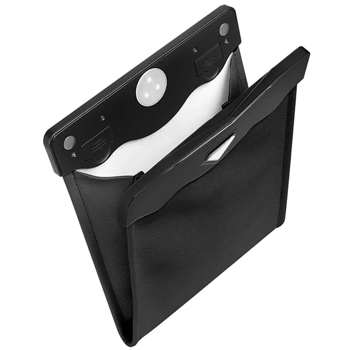 Hanging Car Trash Bin with LED Light, Leak-Proof Faux Leather Bag for Seat Back or Console
