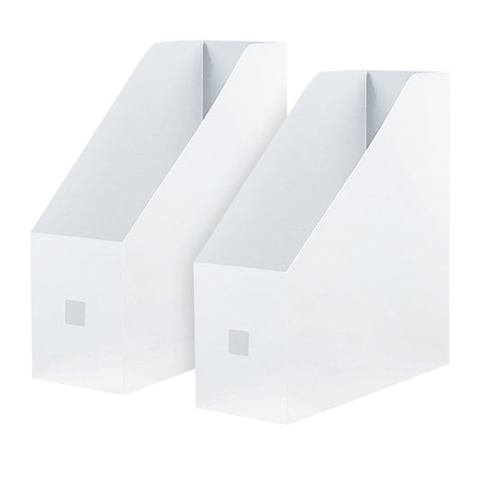 Clear Acrylic Magazine Holders, Upright File Boxes for Folders, Notebooks and Documents, Set of 2