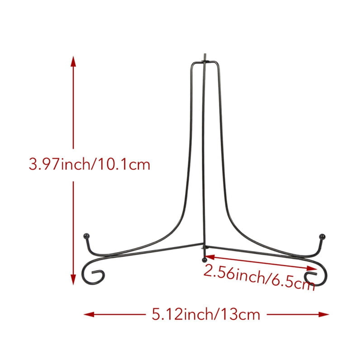 Black Iron Plate Stands, 4 Inch Mini Easels for Photos, Cards and Plaques, Set of 4 - Image 4