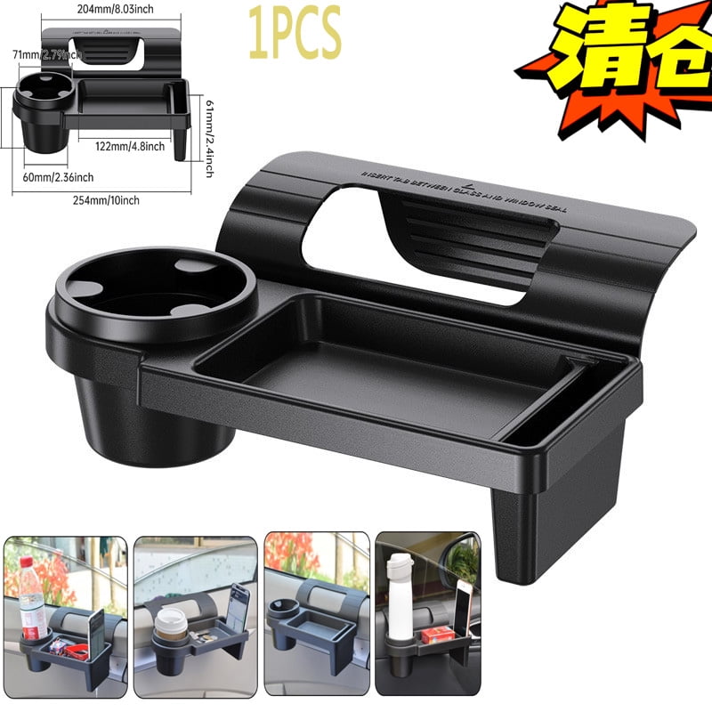 Car Window Storage Tray with Cup Holder and Phone Slot, Door-Side Hanging Organizer - Image 2