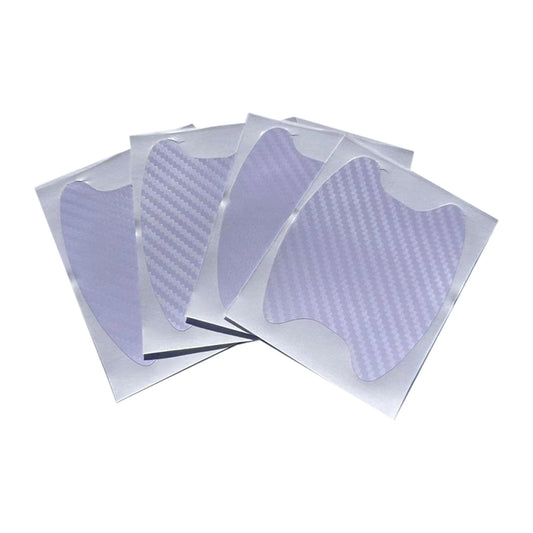 Carbon Fiber Texture Door Handle Protector Film, Scratch Guard Decals for Car Doors, White