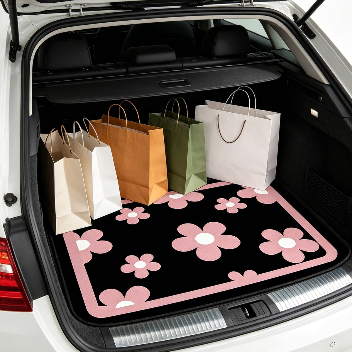 Floral Print Trunk Liner Mat, Non-Slip Polyester Cargo Protector for Cars, SUVs and Trucks, 100 x 75 cm - Image 4