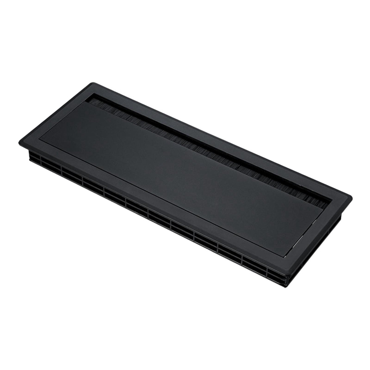 Black Aluminum Cable Box Cover for Desks, Flush-Mount Cord Grommet Lid, 30 x 12 cm - Image 2