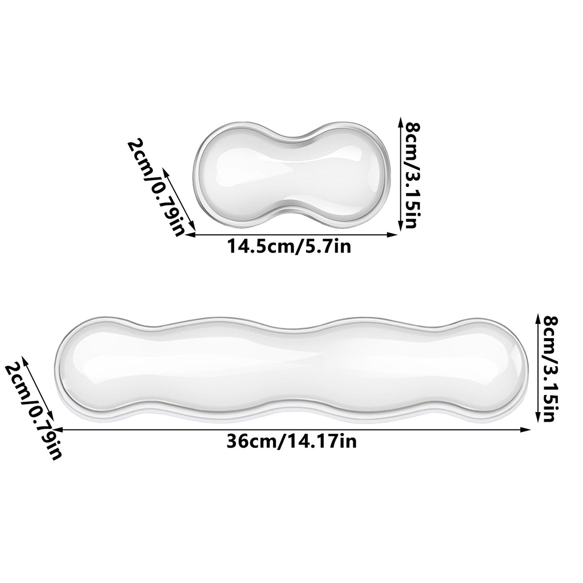 Clear Gel Wrist Rest Set for Keyboard and Mouse, Anti-Slip Silicone Supports for Long Typing Sessions - Image 6