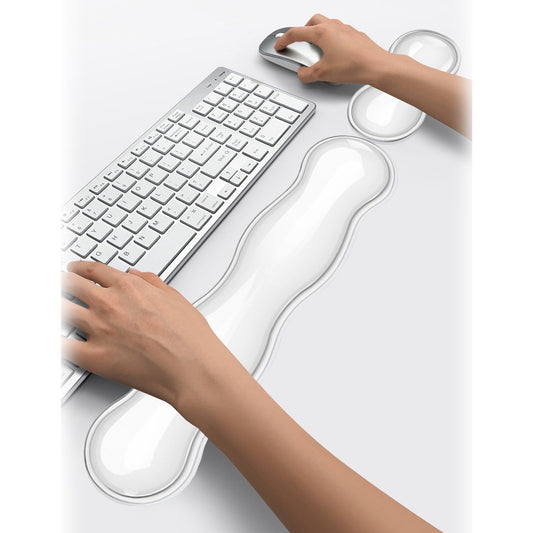 Clear Gel Wrist Rest Set for Keyboard and Mouse, Anti-Slip Silicone Supports for Long Typing Sessions - Image 2