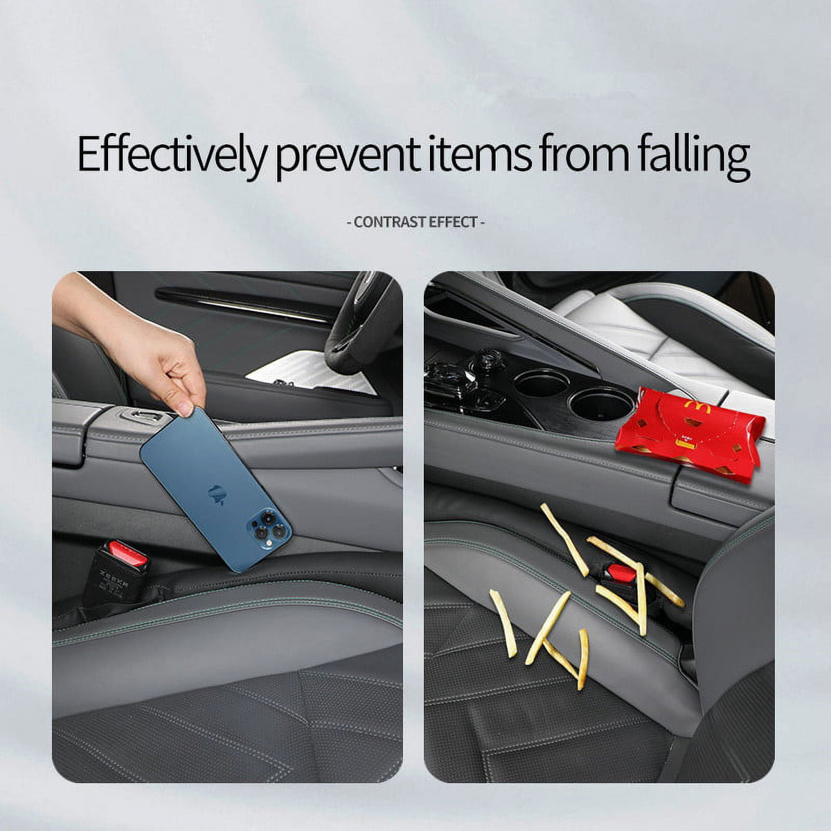Car Seat Gap Fillers, Soft Faux Leather Blockers Between Seat and Console, Pack of 2 - Image 5