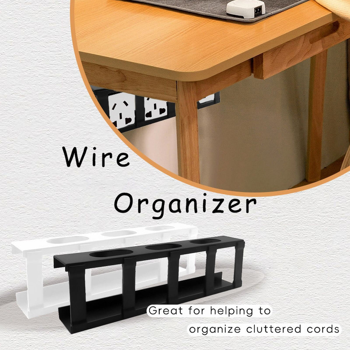 Adjustable Under-Desk Cable Tray, Open Wire Management Basket for Standing and Office Desks - Image 5