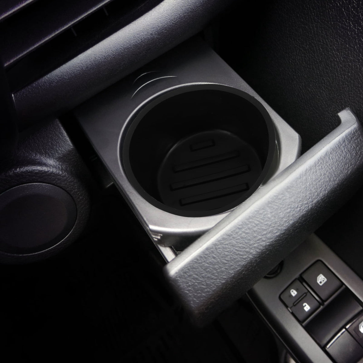 Rubber Cup Holder Inserts for Car Consoles, Anti-Rattle Drink Liners, Black, 1 Pair - Image 2