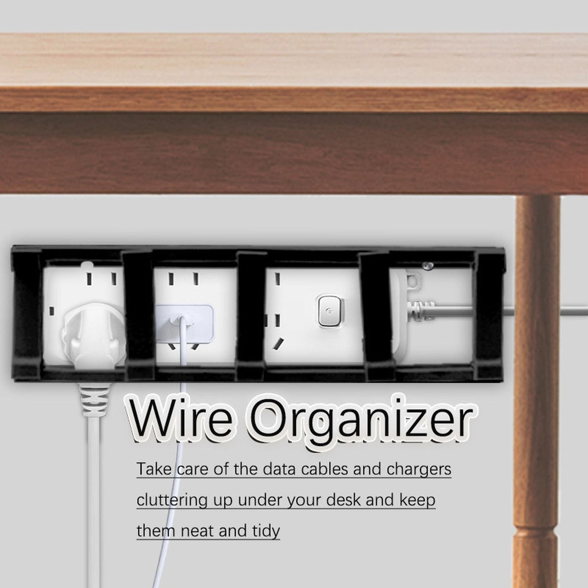 Adjustable Under-Desk Cable Tray, Open Wire Management Basket for Standing and Office Desks - Image 4