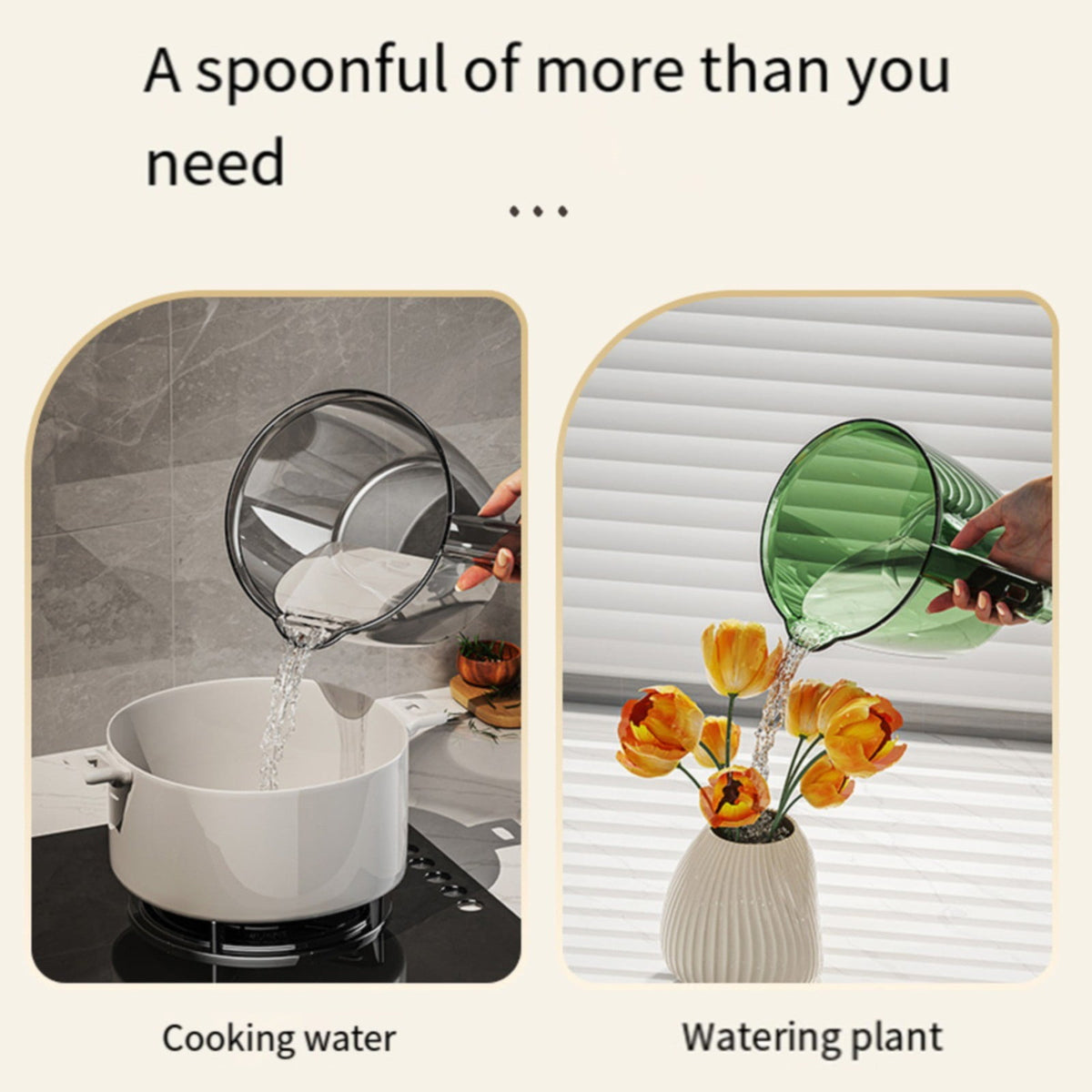 Long-Handle Plastic Water Scoop, Green Dipper for Kitchen, Bath and Plant Watering - Image 6
