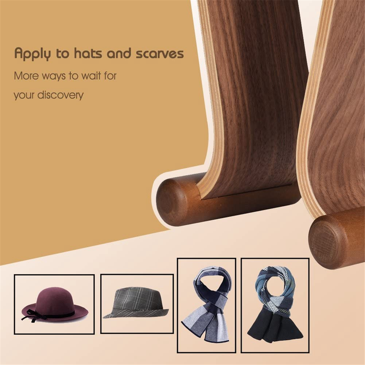 Walnut-Tone Wooden Headset Stand, Desk Display Holder for Gaming and Studio Headphones - Image 3