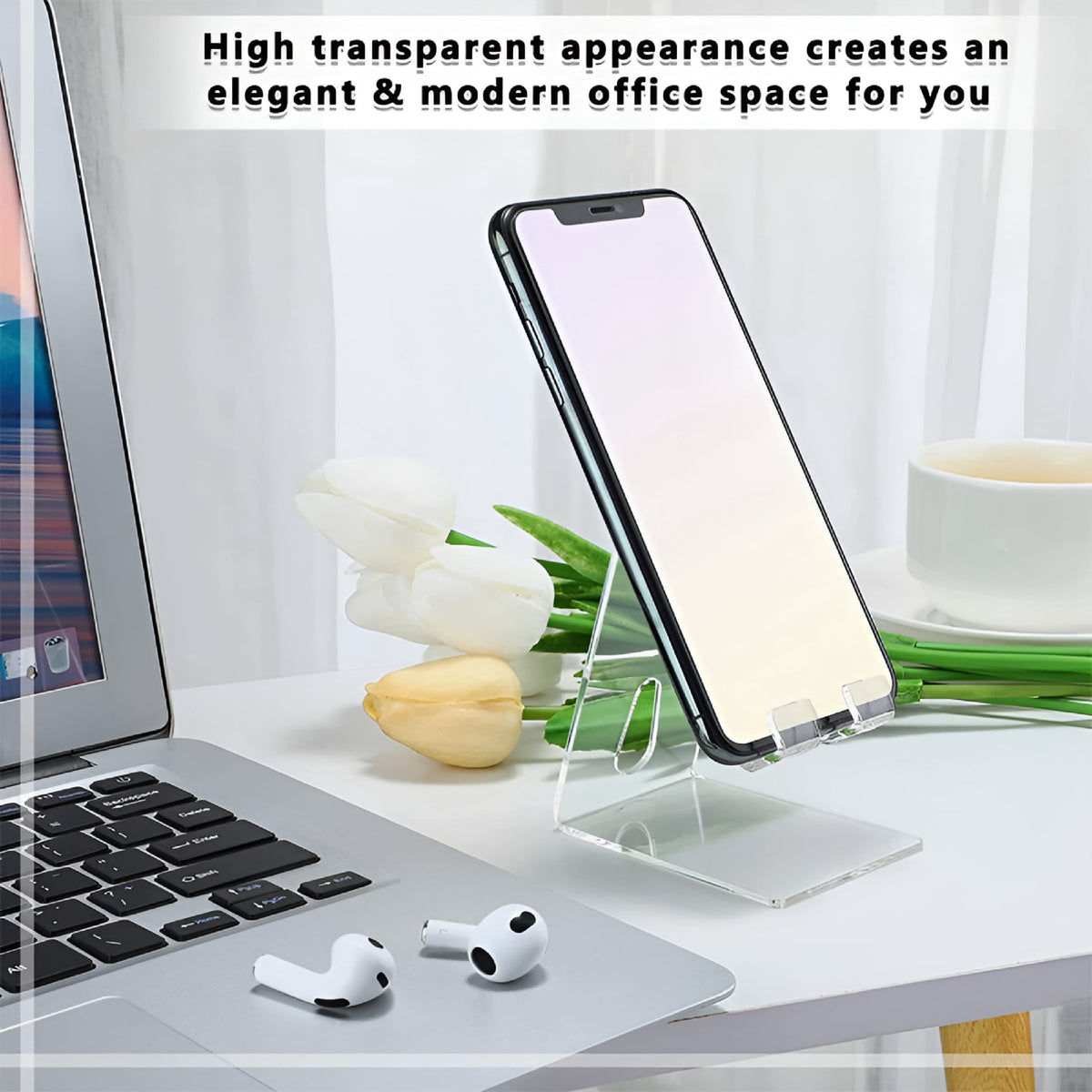 Clear Acrylic Phone Stand for Desk, Pack of 2 - Image 6