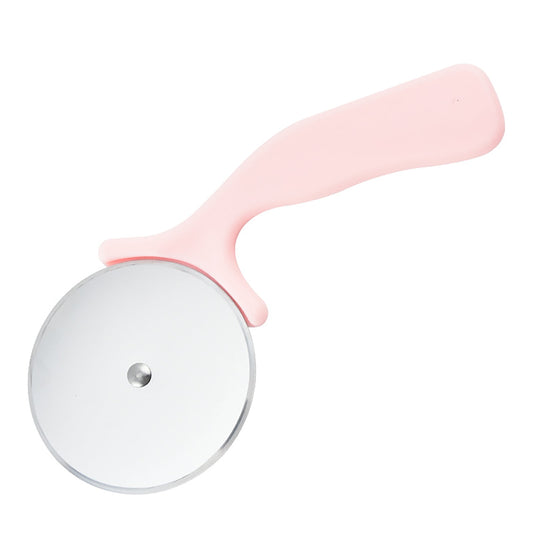 Pink Pizza Wheel with Stainless Steel Blade and Ergonomic Handle, Slicer for Pastry and Dough