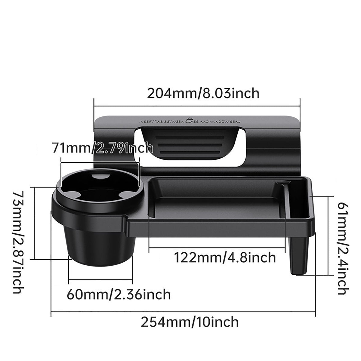 Car Window Storage Tray with Cup Holder and Phone Slot, Door-Side Hanging Organizer - Image 3