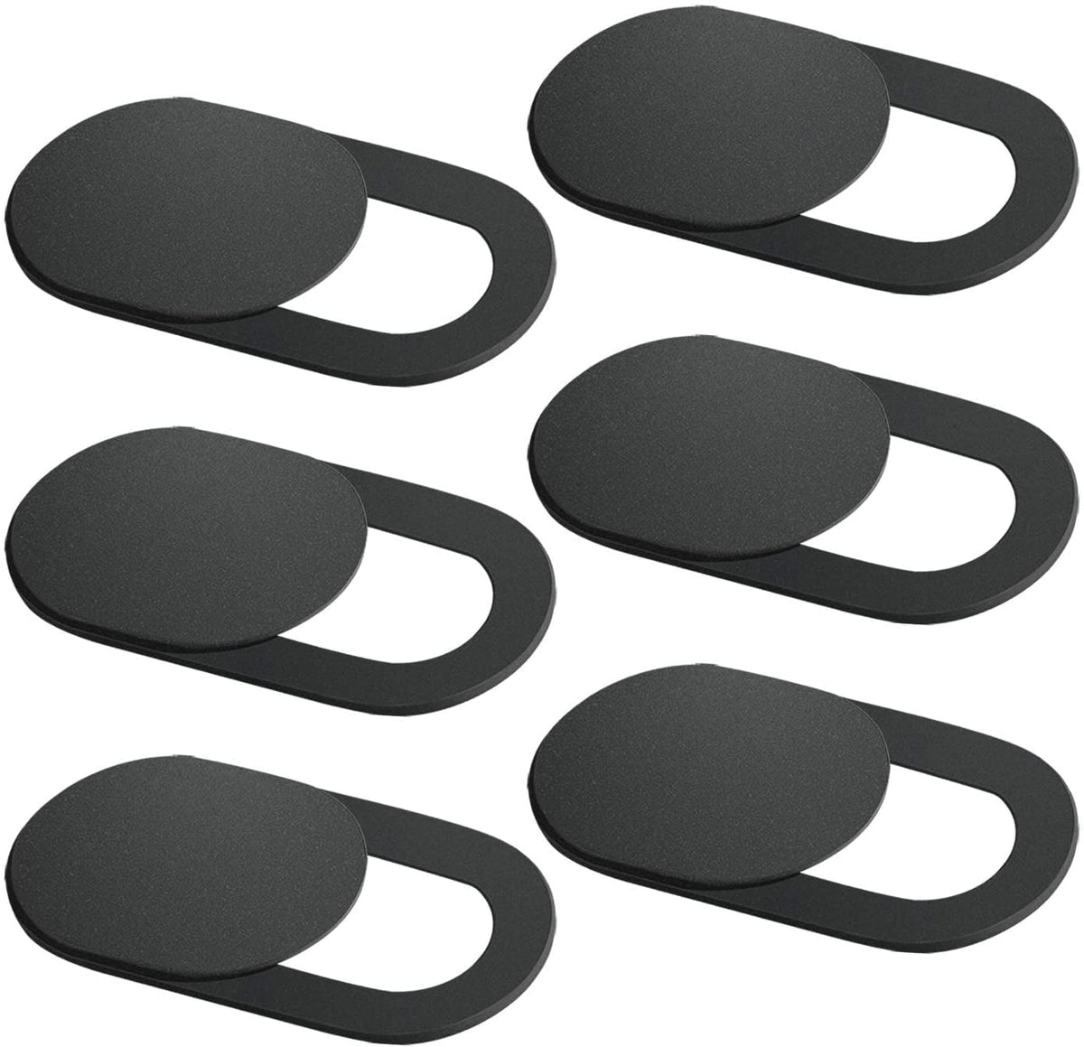 Sliding Webcam Privacy Covers, Ultra-Thin Black Shutters for Laptops, Tablets and Phones, Set of 6
