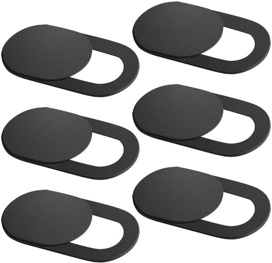 Sliding Webcam Privacy Covers, Ultra-Thin Black Shutters for Laptops, Tablets and Phones, Set of 6