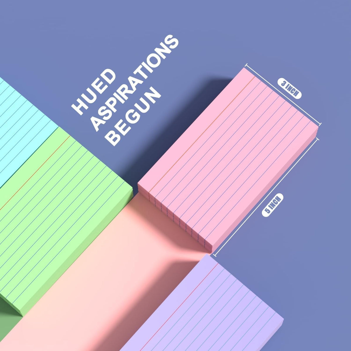 Lined 3 x 5 Inch Index Cards in 4 Colours, Heavy Cardstock Study and Recipe Cards, 200 Count - Image 3