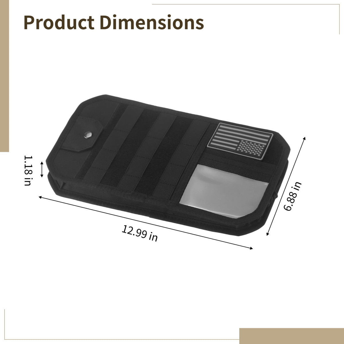 Sun Visor Organizer with Card Slots, Zip Pocket and Sunglass Strap, Black Fabric, 12.99 x 6.88 in - Image 5