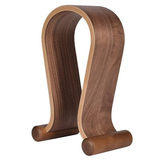 Walnut-Tone Wooden Headset Stand, Desk Display Holder for Gaming and Studio Headphones