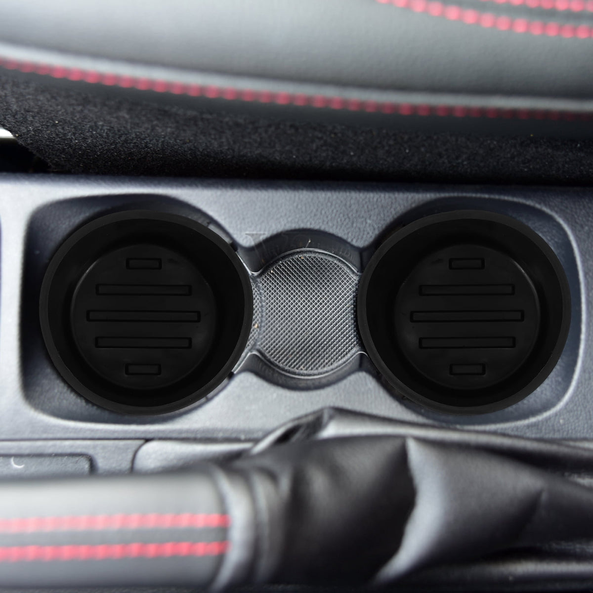 Rubber Cup Holder Inserts for Car Consoles, Anti-Rattle Drink Liners, Black, 1 Pair - Image 5