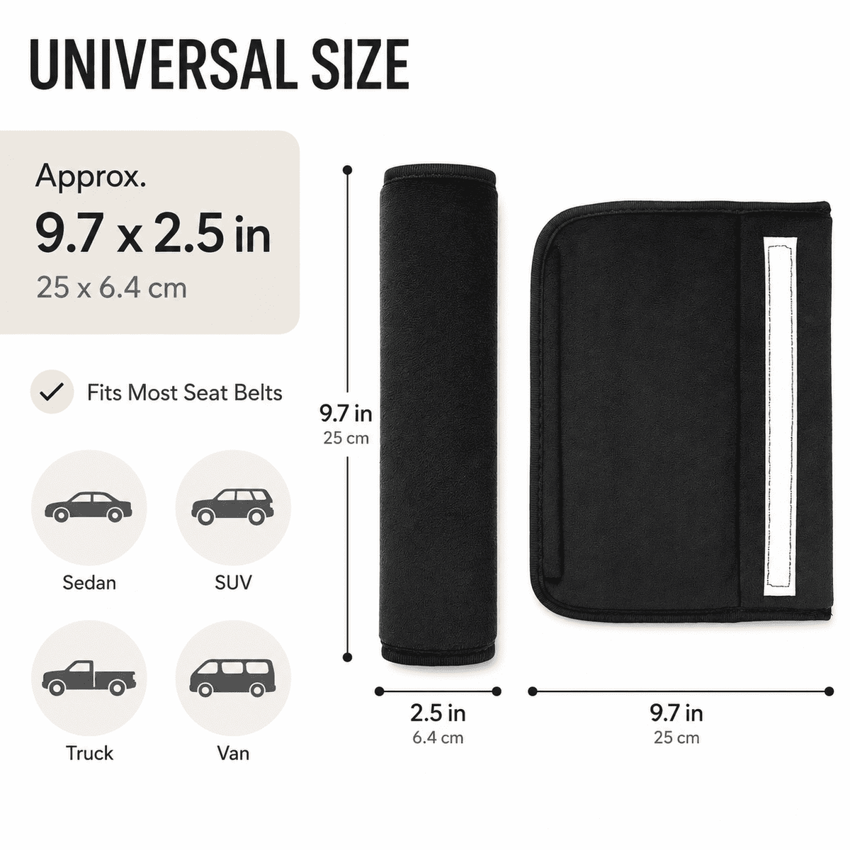 Soft Neoprene Seat Belt Shoulder Pads, Anti-Slip Strap Covers for Cars and Bags, 4 Pack - Image 4
