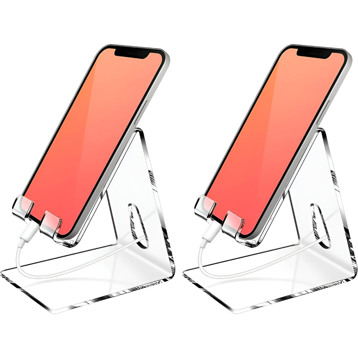 Clear Acrylic Phone Stand for Desk, Pack of 2