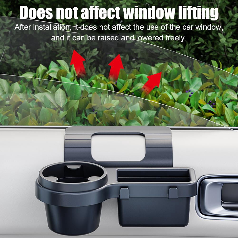 Car Door Window Cup Holder and Phone Rack, ABS Hanging Storage Box for Front or Rear Seats - Image 2