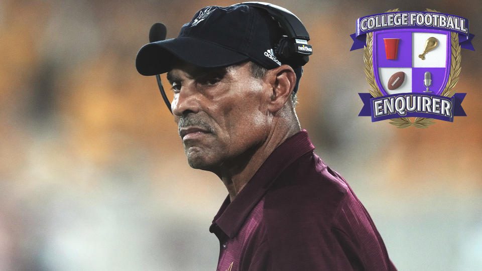 Presiden ASU Herm Edwards melihat ke lapangan melawan NAU Joe Camporeale-USA TODAY Sports